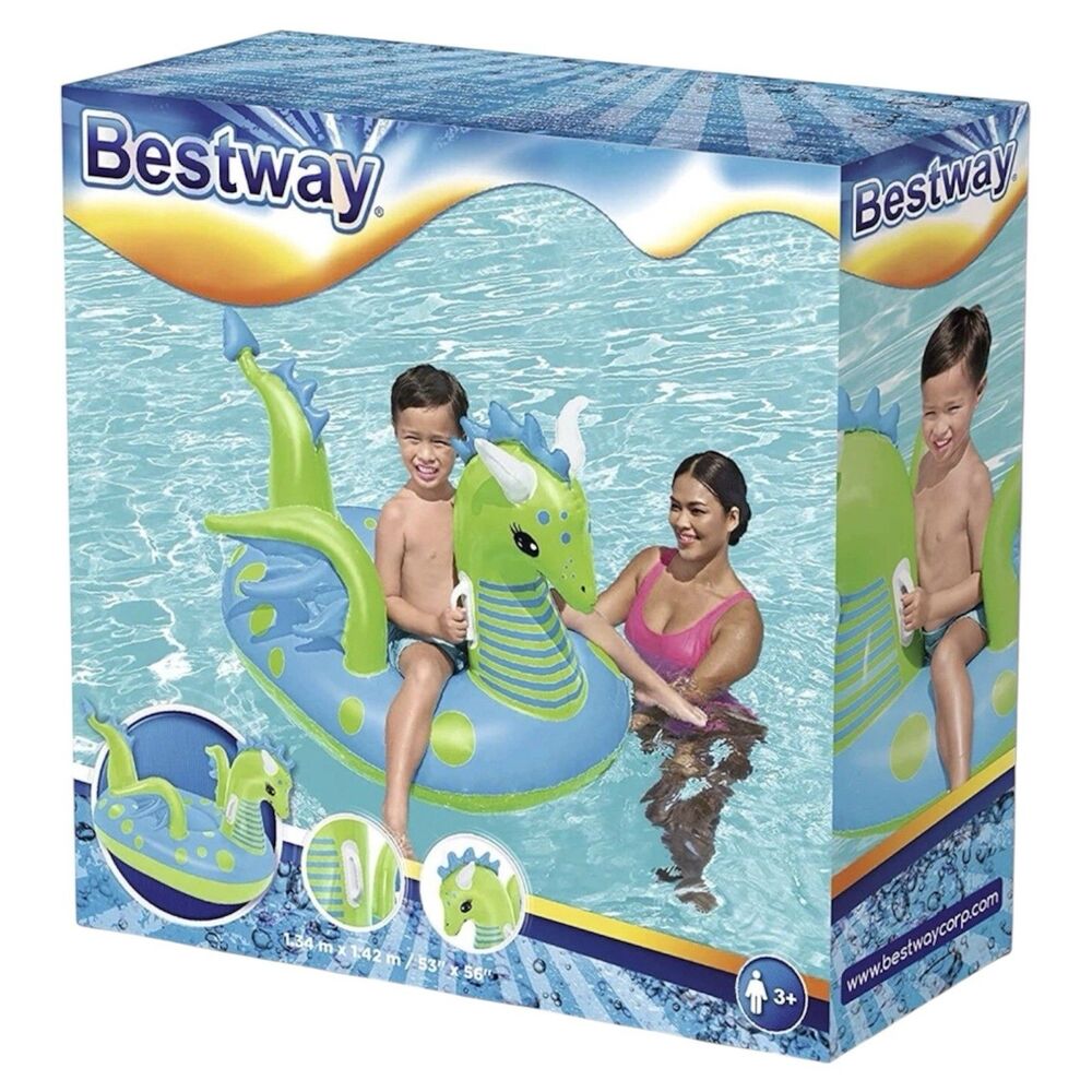 Bestway H2O Go! Fantasy Dragon Ride-On Pool Float Ages 3+ Size 49.2'x40.6x32.5
